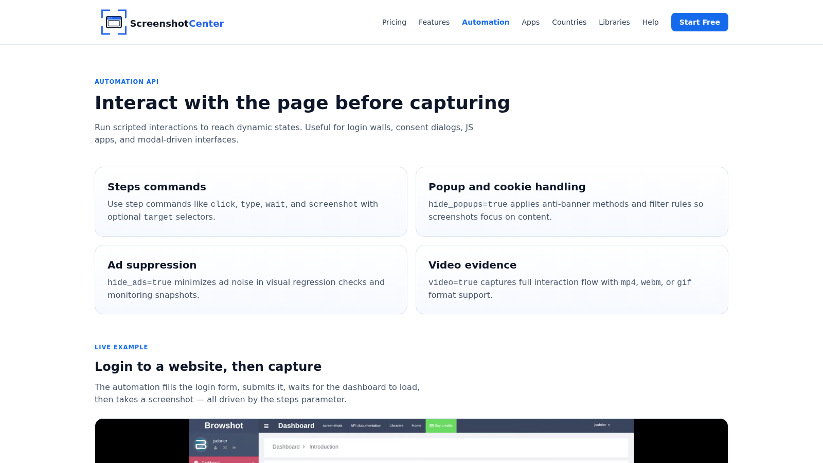 PNG screenshot output